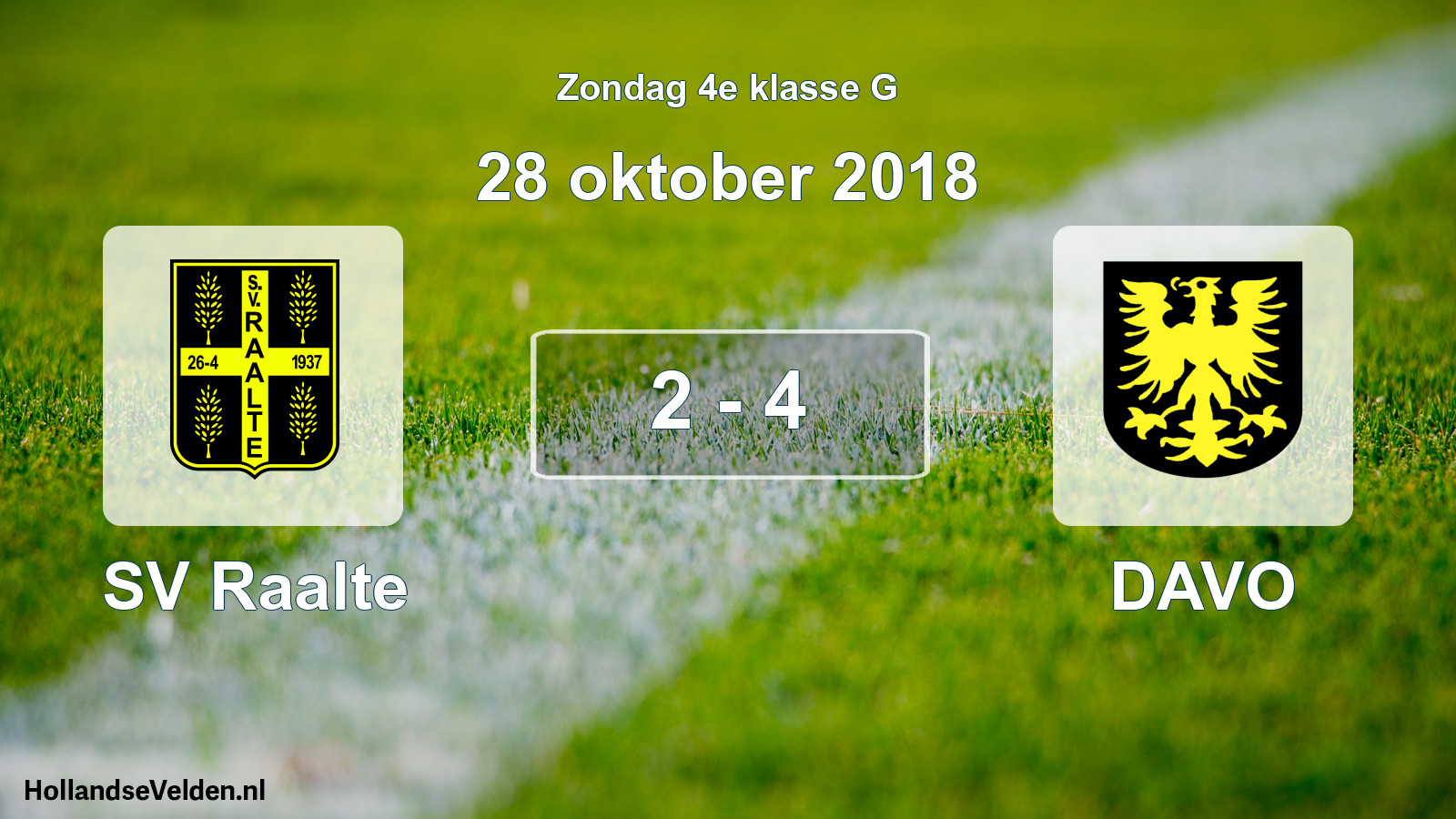 Total number of matches played: SV Raalte - DAVO 2 - 4 (28 October 2018)