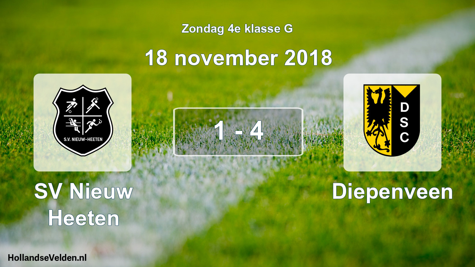 Total number of matches played: SV Nieuw Heeten - Diepenveen 1 - 4 (18 November 2018)