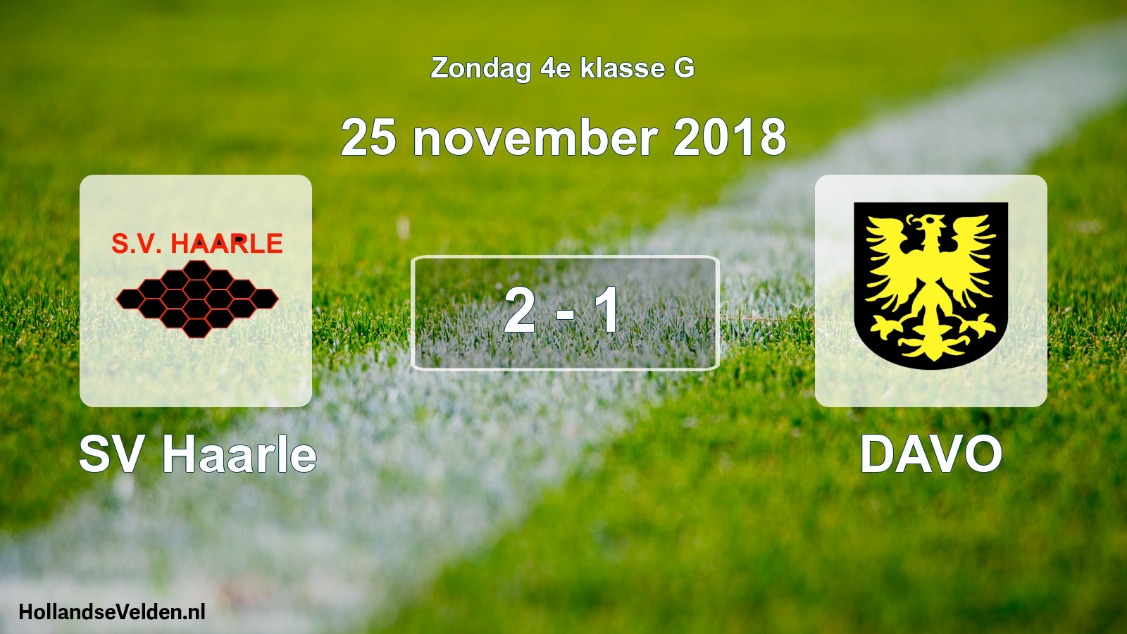Total number of matches played: SV Haarle - DAVO 2 - 1 (25 November 2018)