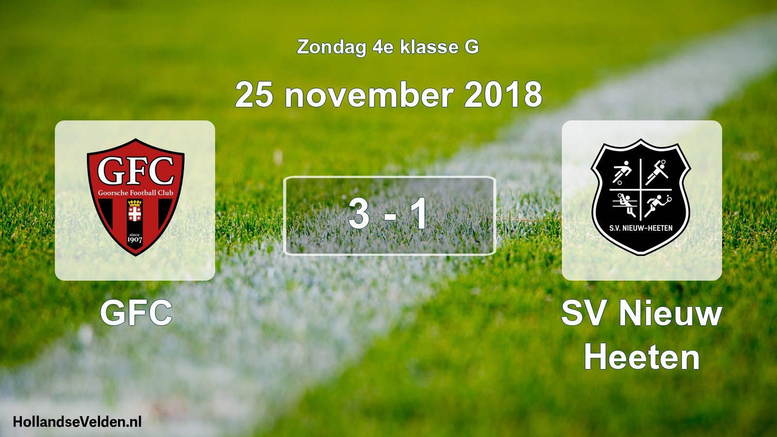 Total number of matches played: GFC - SV Nieuw Heeten 3 - 1 (25 November 2018)