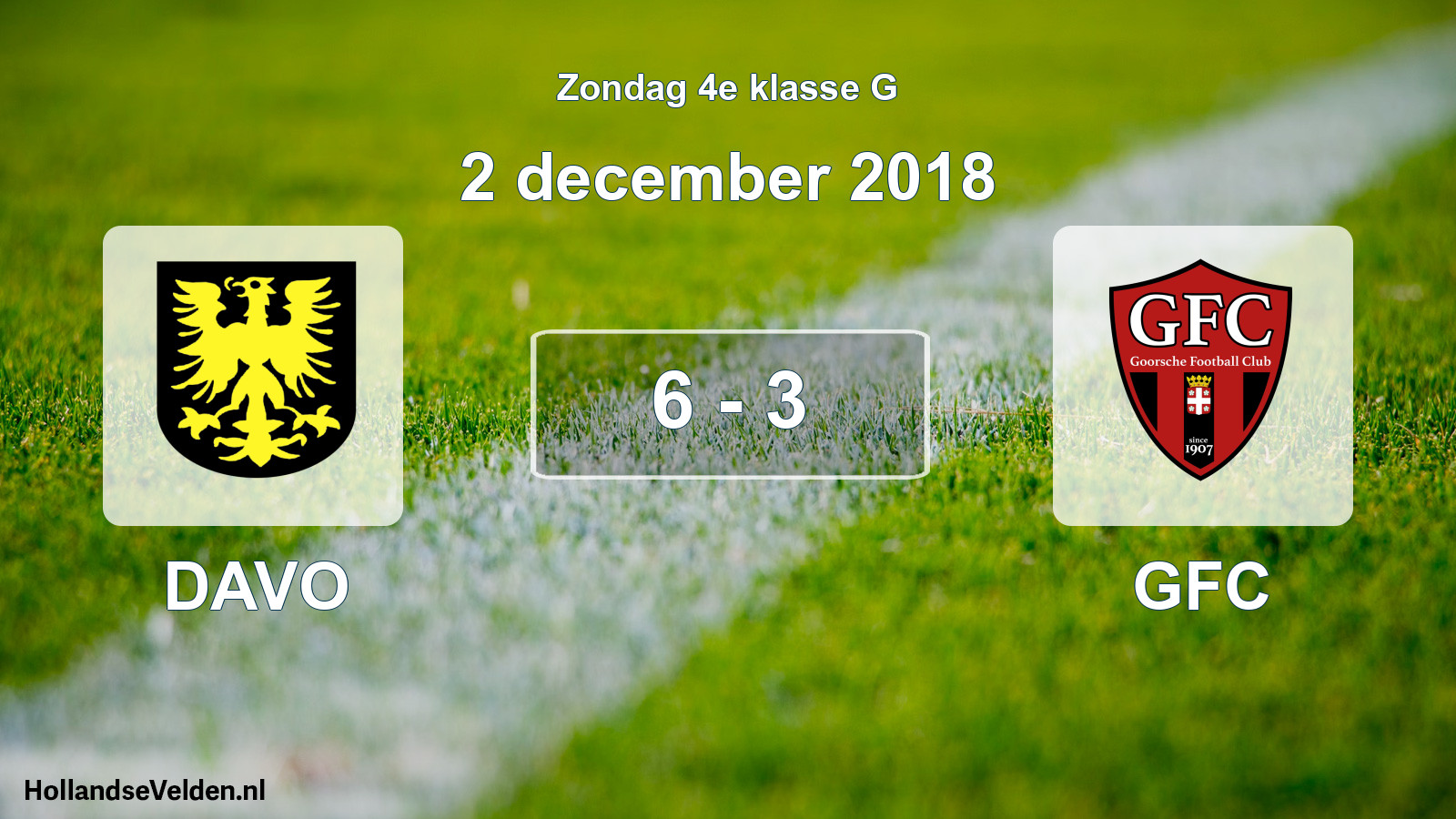 Total number of matches played: DAVO - GFC 6 - 3 (2 December 2018)