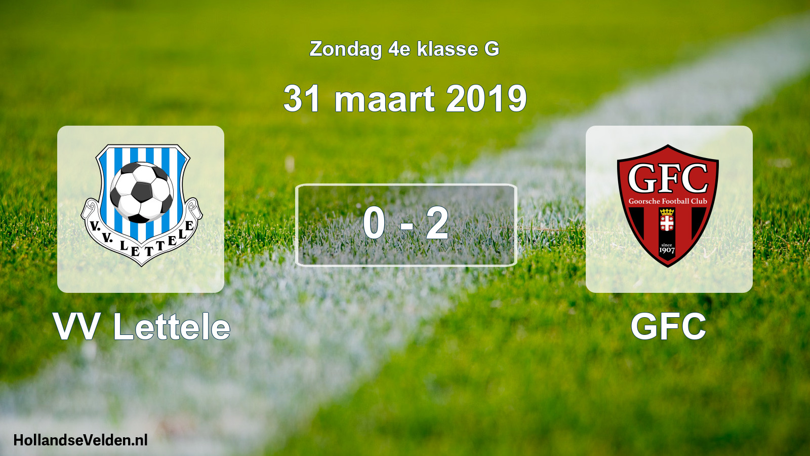 Total number of matches played: VV Lettele - GFC 0 - 2 (31 March 2019)