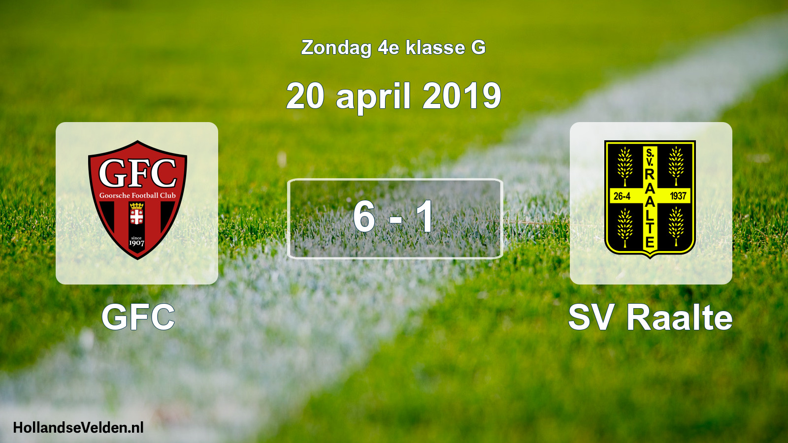 Total number of matches played: GFC - SV Raalte 6 - 1 (20 April 2019)