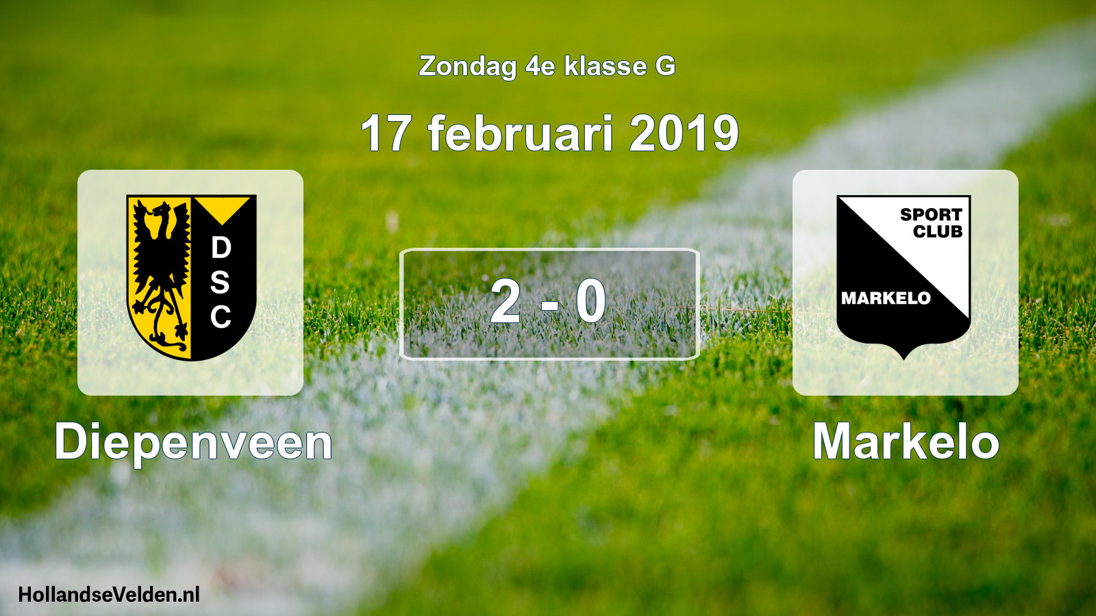 Total number of matches played: Diepenveen - Markelo 2 - 0 (17 February 2019)