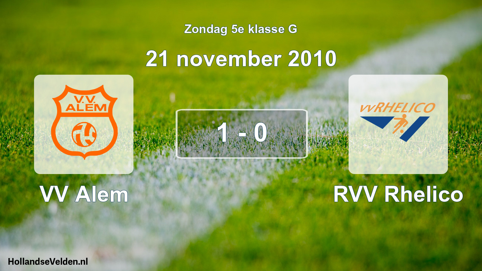 Total number of matches played: VV Alem - RVV Rhelico 1 - 0 (21 November 2010)