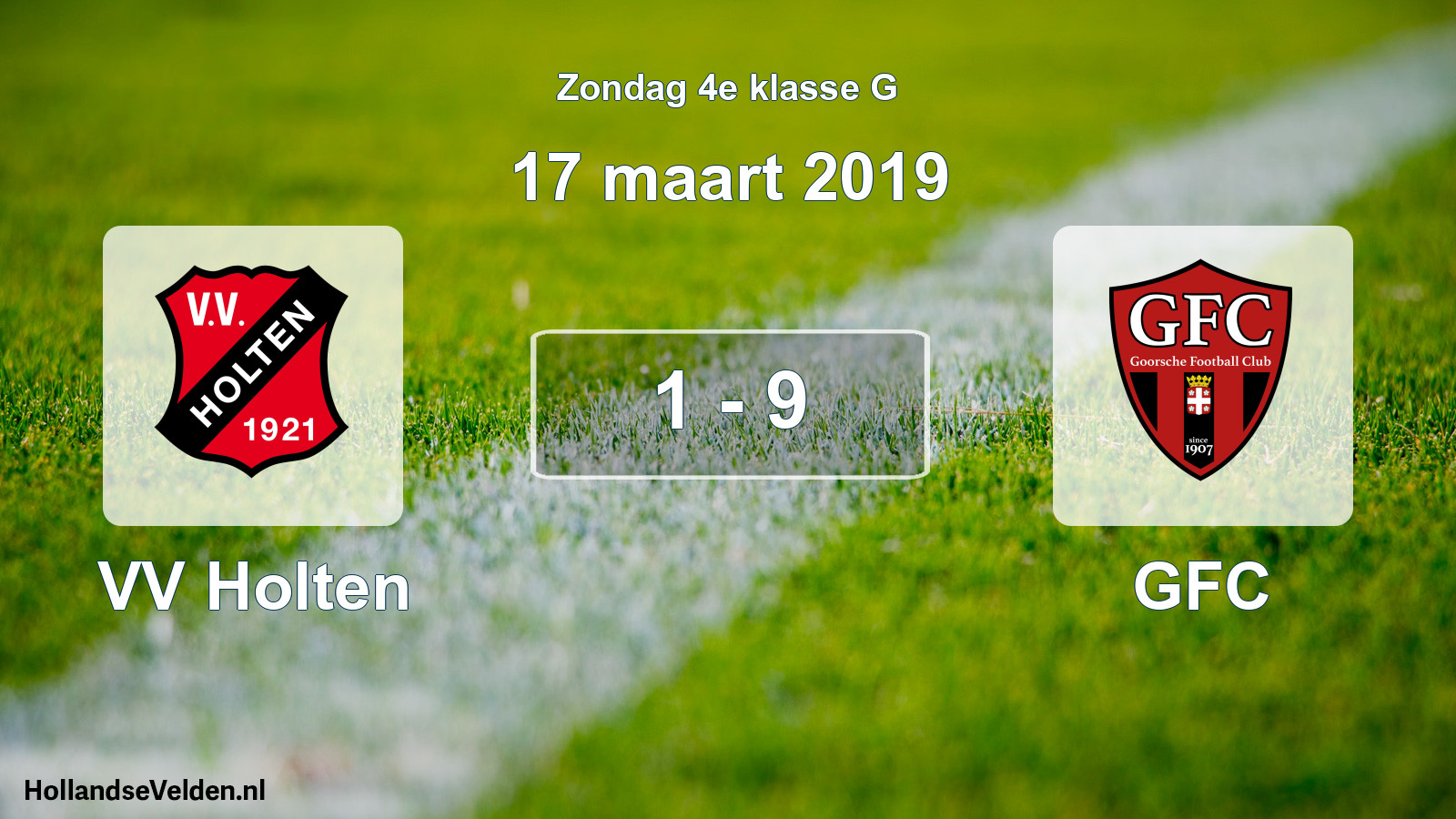 Total number of matches played: VV Holten - GFC 1 - 9 (17 March 2019)