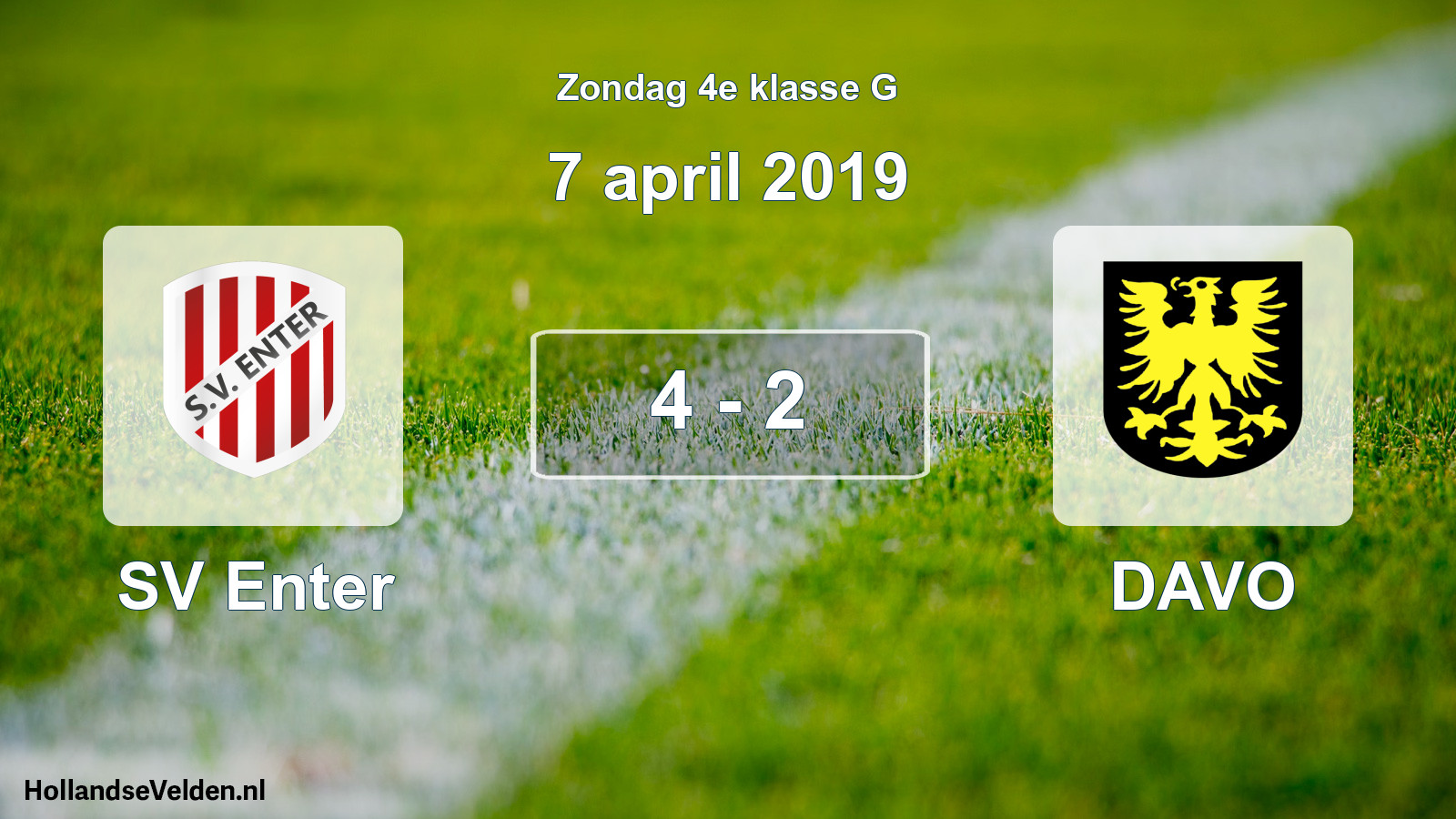 Total number of matches played: SV Enter - DAVO 4 - 2 (7 April 2019)