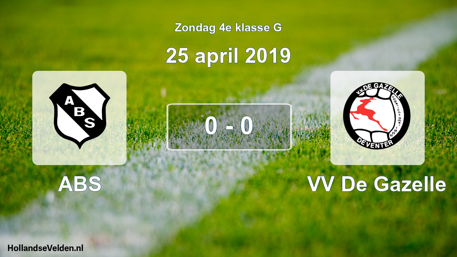 Total number of matches played: ABS - VV De Gazelle 0 - 0 (25 April 2019)