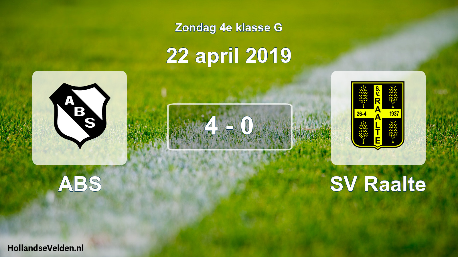 Total number of matches played: ABS - SV Raalte 4 - 0 (22 April 2019)