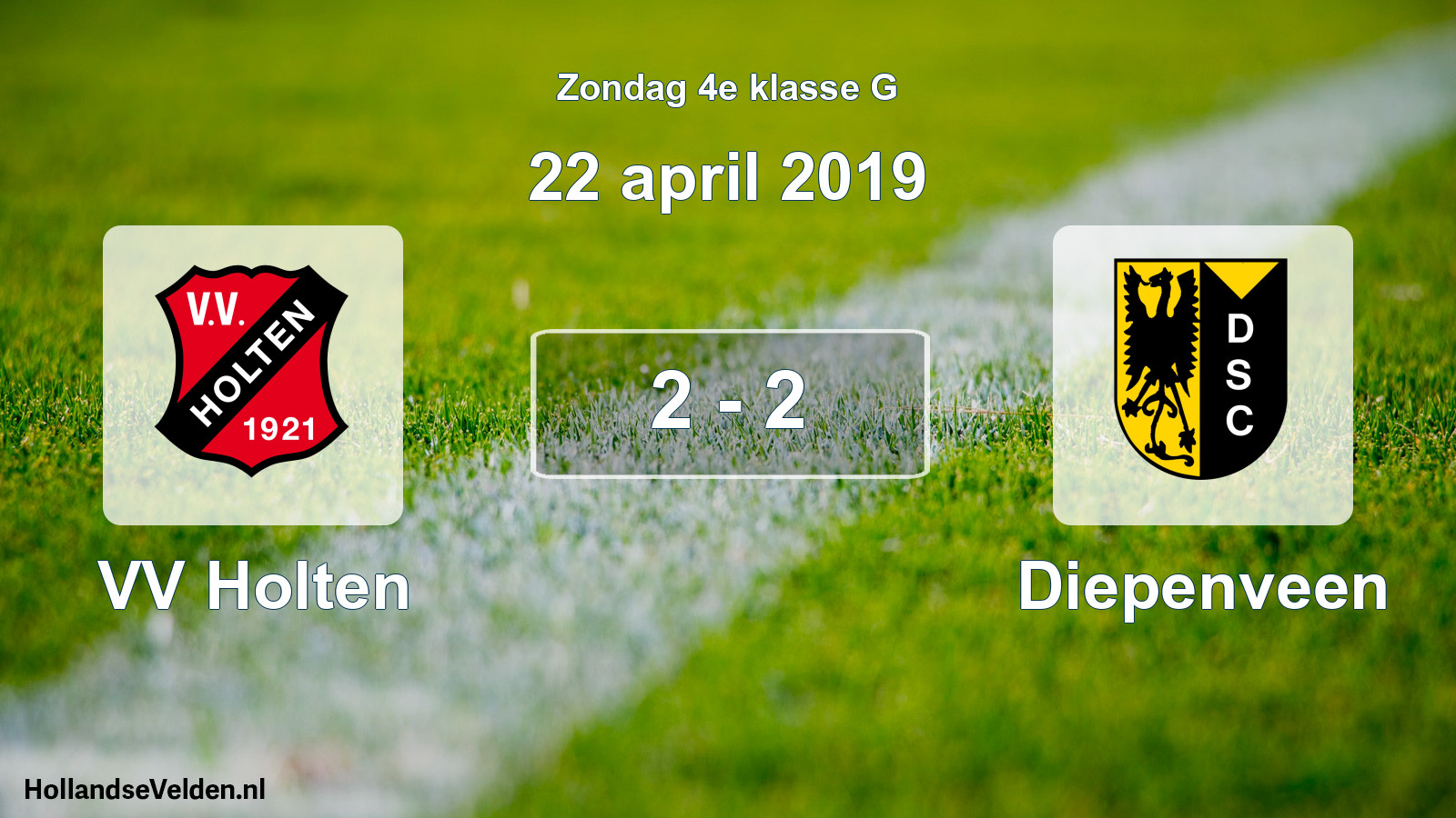 Total number of matches played: VV Holten - Diepenveen 2 - 2 (22 April 2019)