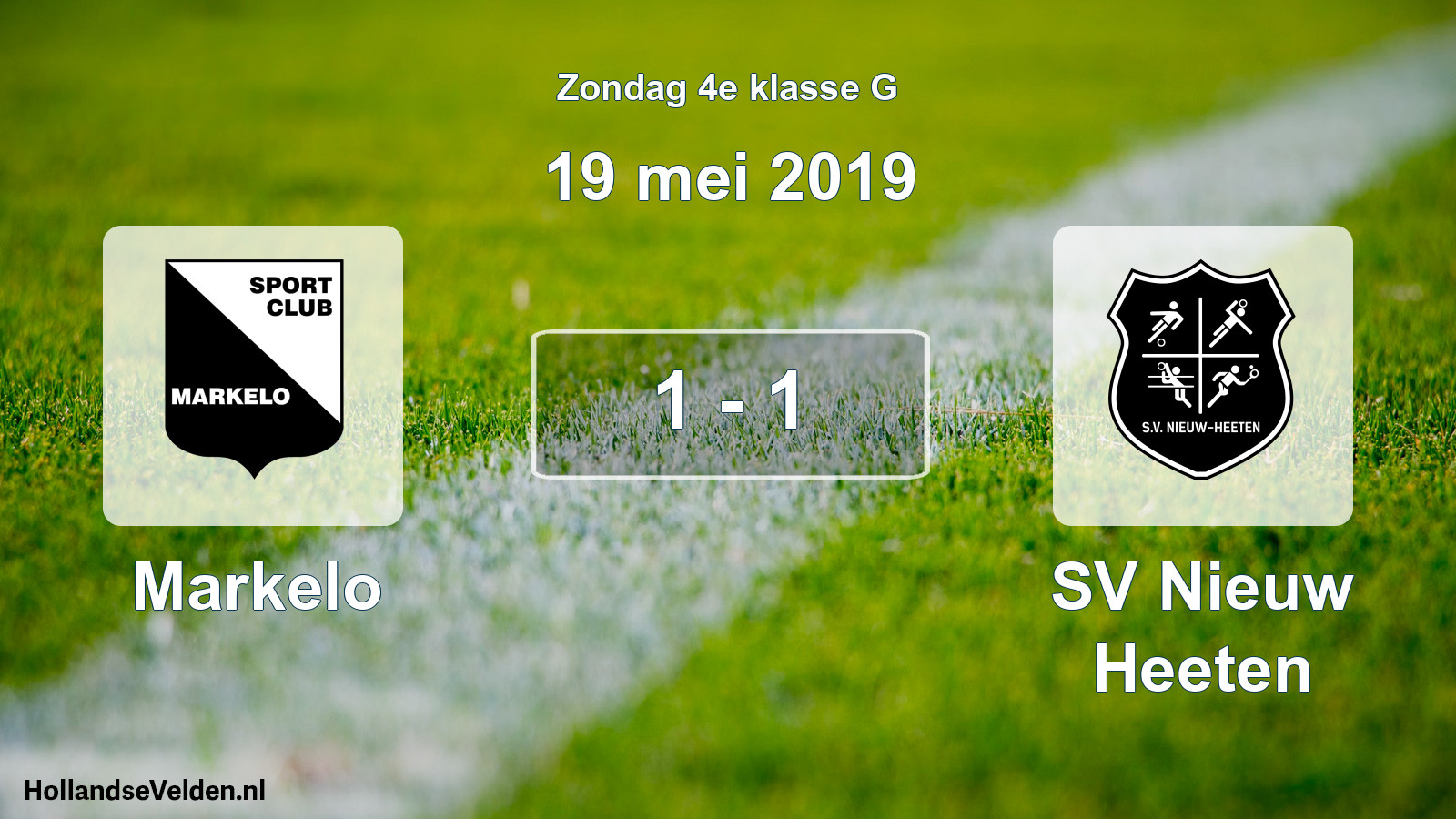Total number of matches played: Markelo - SV Nieuw Heeten 1 - 1 (19 May 2019)