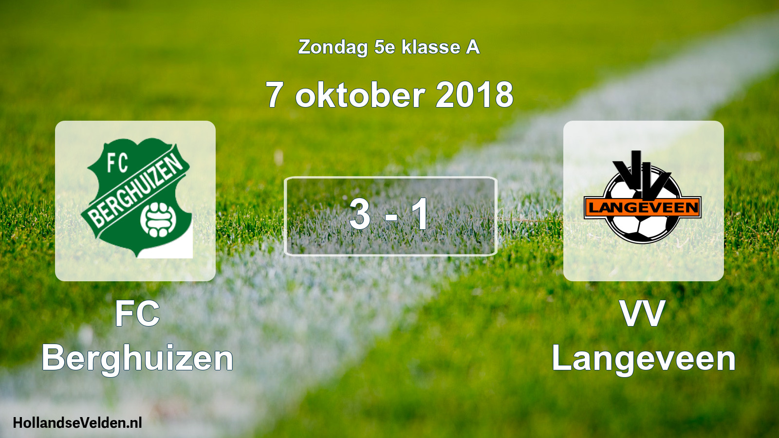 Total number of matches played: FC Berghuizen - VV Langeveen 3 - 1 (7 October 2018)