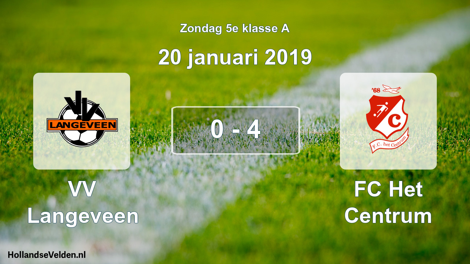 Total number of matches played: VV Langeveen - FC Het Centrum 0 - 4 (20 January 2019)