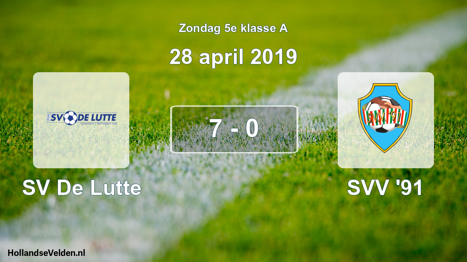 Total number of matches played: SV De Lutte - SVV '91 7 - 0 (28 April 2019)