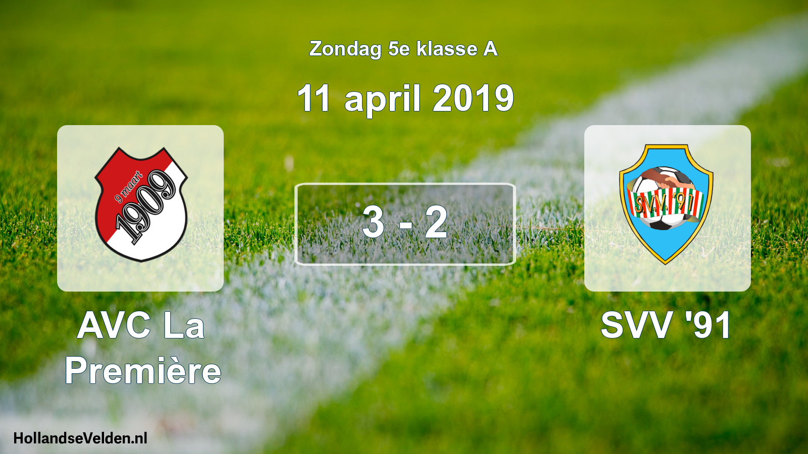 Total number of matches played: AVC La Première - SVV '91 3 - 2 (11 April 2019)