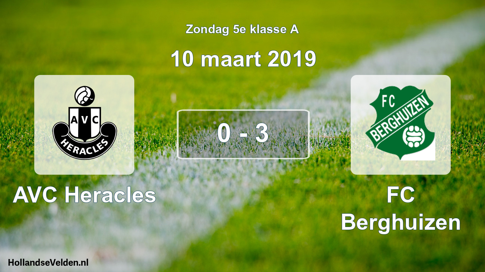 Total number of matches played: AVC Heracles - FC Berghuizen 0 - 3 (10 March 2019)