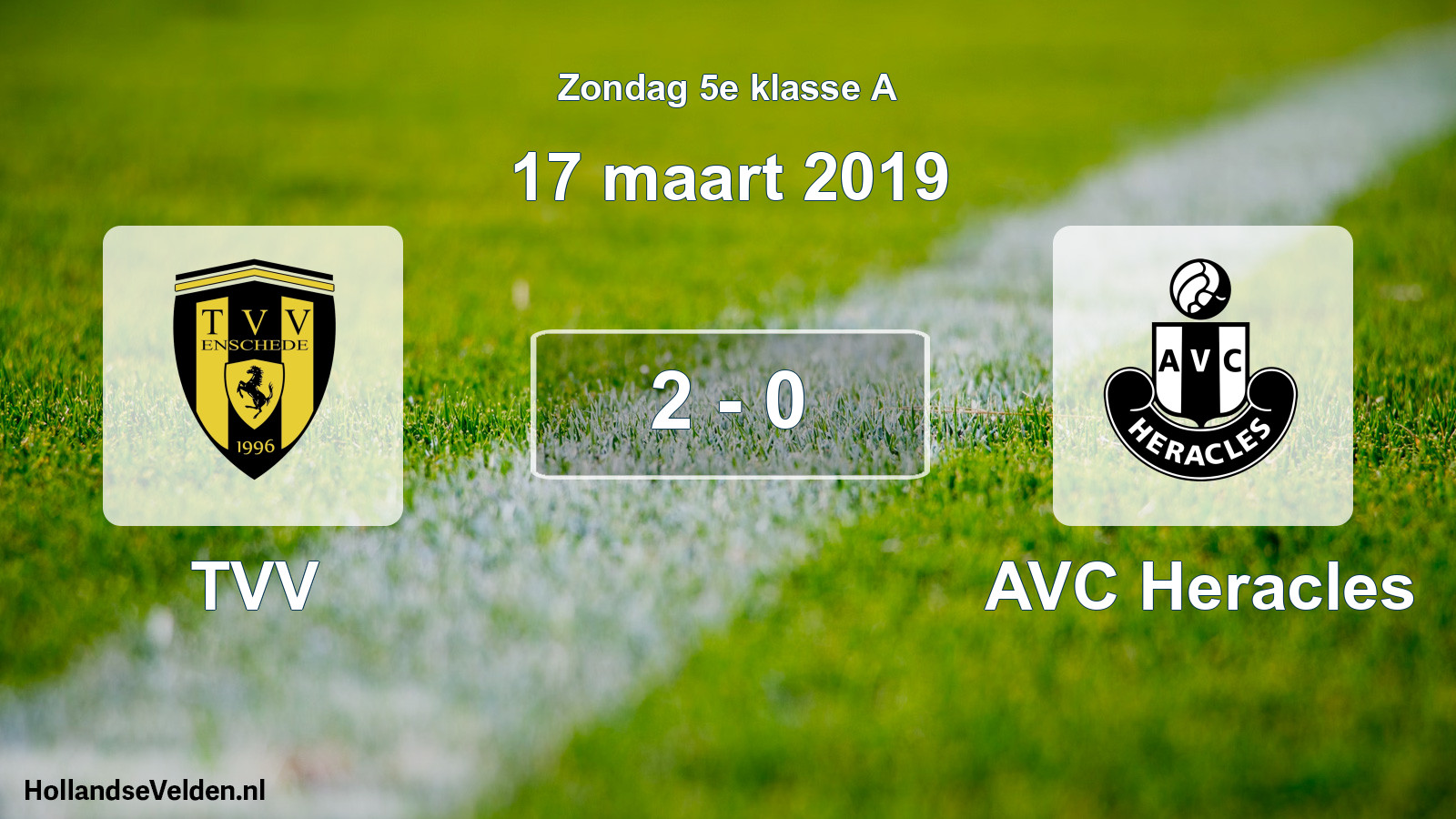 Total number of matches played: TVV - AVC Heracles 2 - 0 (17 March 2019)