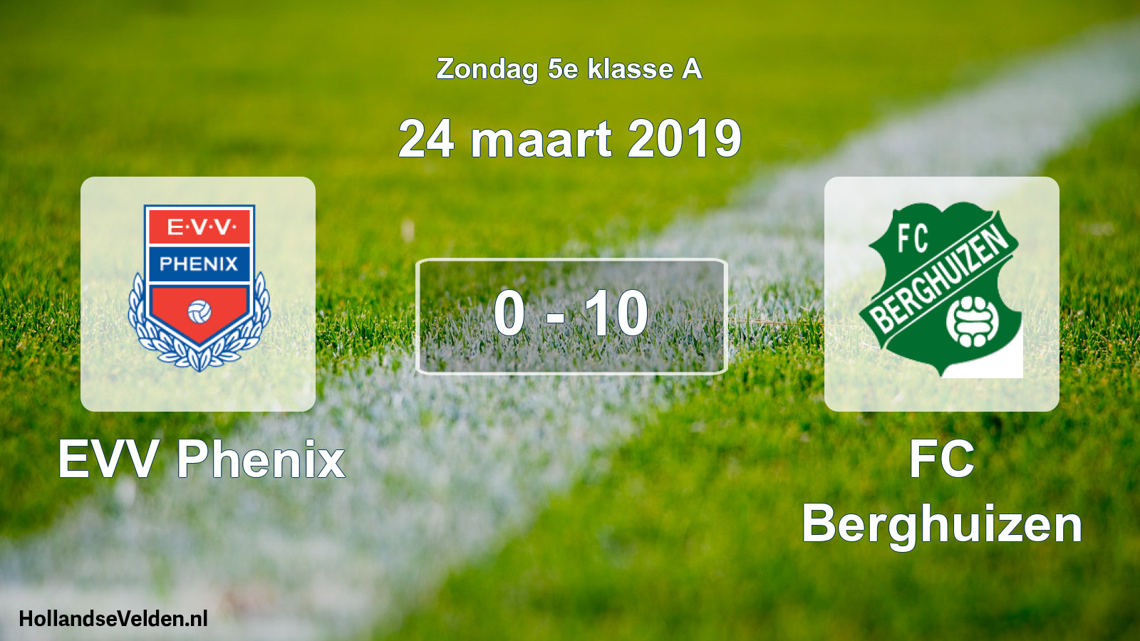 Total number of matches played: EVV Phenix - FC Berghuizen 0 - 10 (24 March 2019)