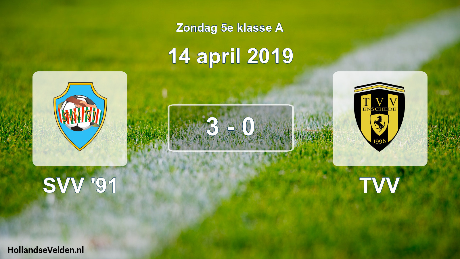 Total number of matches played: SVV '91 - TVV 3 - 0 (14 April 2019)
