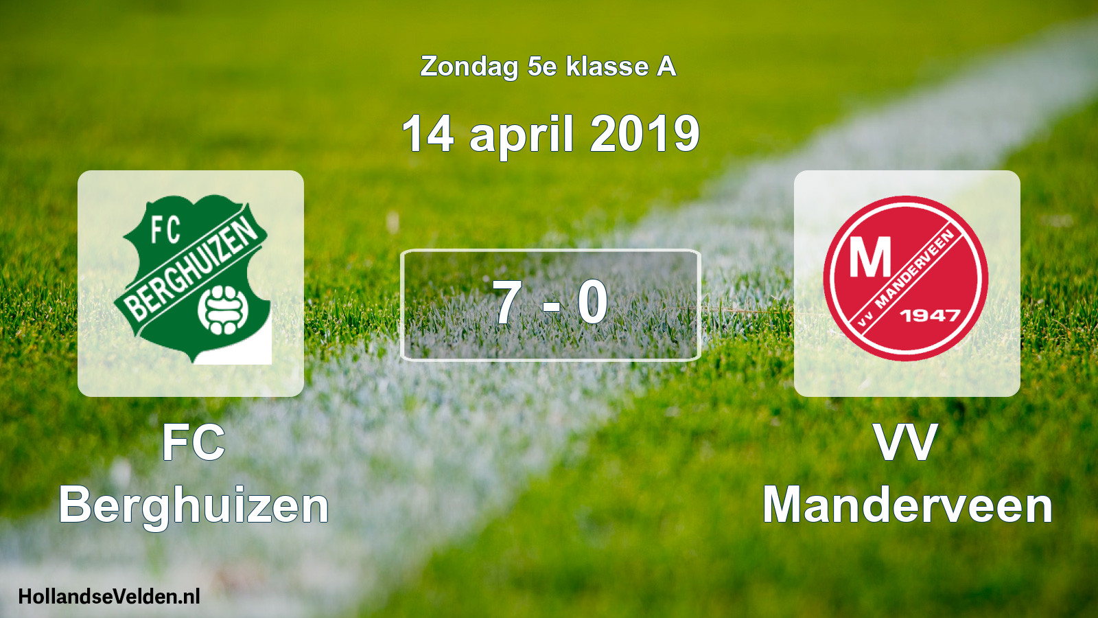 Total number of matches played: FC Berghuizen - VV Manderveen 7 - 0 (14 April 2019)