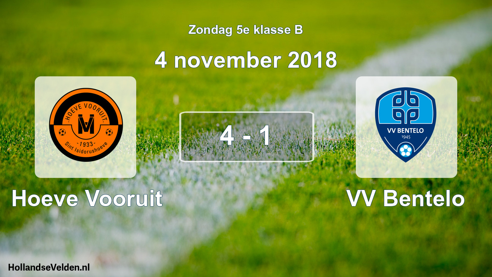 Total number of matches played: Hoeve Vooruit - VV Bentelo 4 - 1 (4 November 2018)