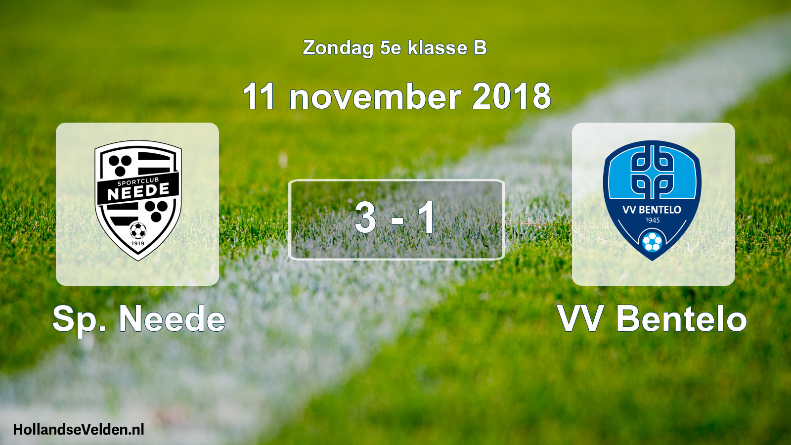 Total number of matches played: Sp. Neede - VV Bentelo 3 - 1 (11 November 2018)