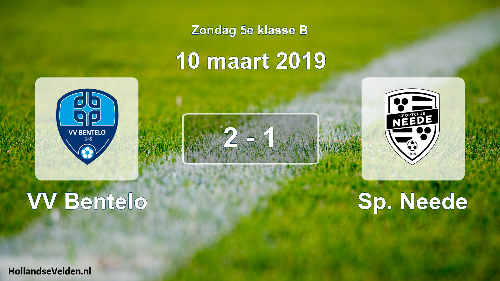 Total number of matches played: VV Bentelo - Sp. Neede 2 - 1 (10 March 2019)