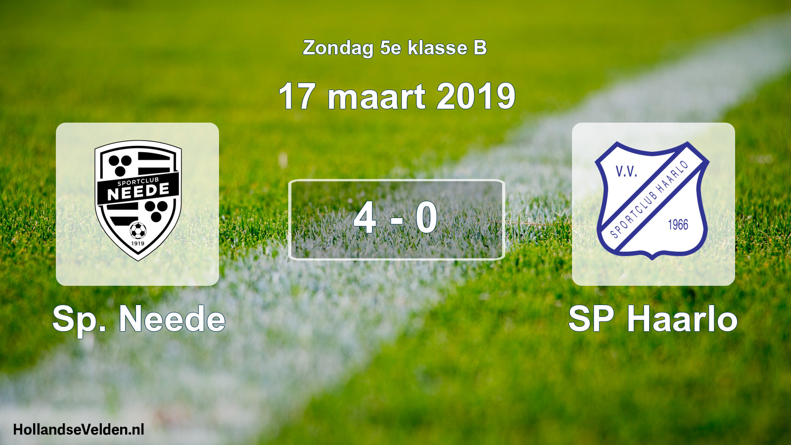 Total number of matches played: Sp. Neede - SP Haarlo 4 - 0 (17 March 2019)