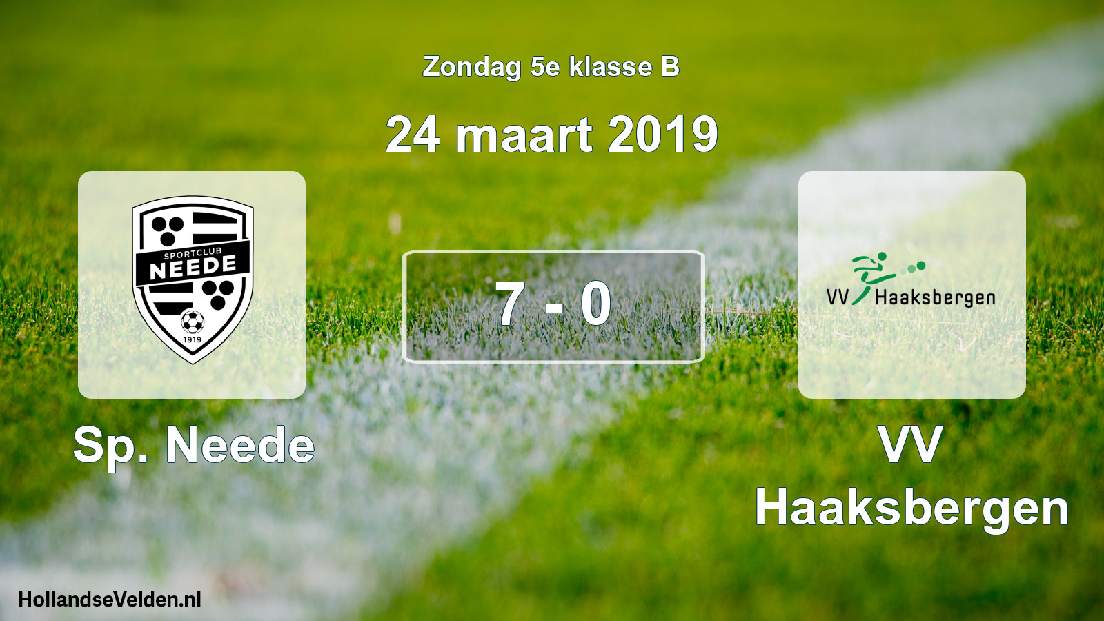 Total number of matches played: Sp. Neede - VV Haaksbergen 7 - 0 (24 March 2019)