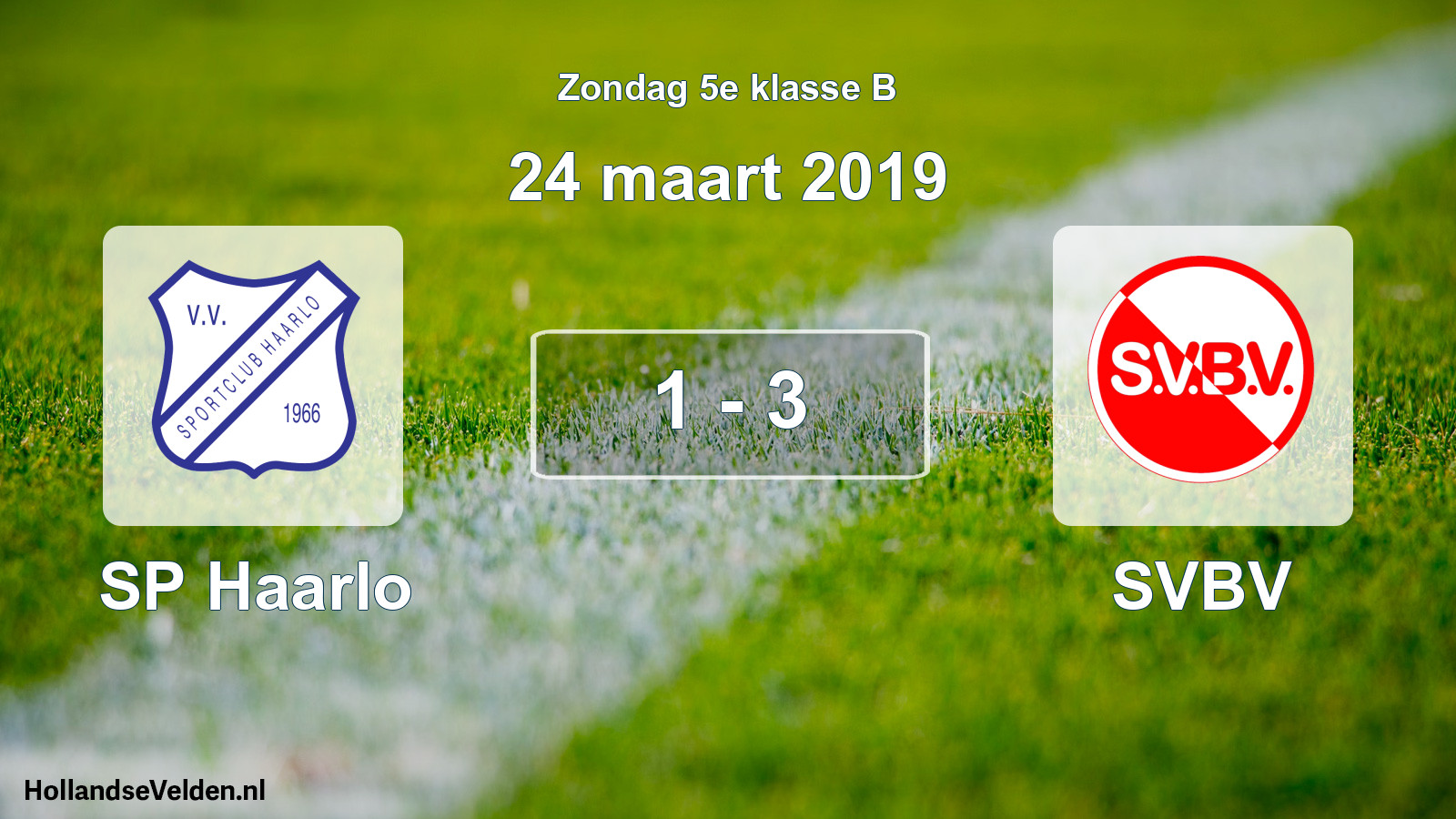 Total number of matches played: SP Haarlo - SVBV 1 - 3 (24 March 2019)