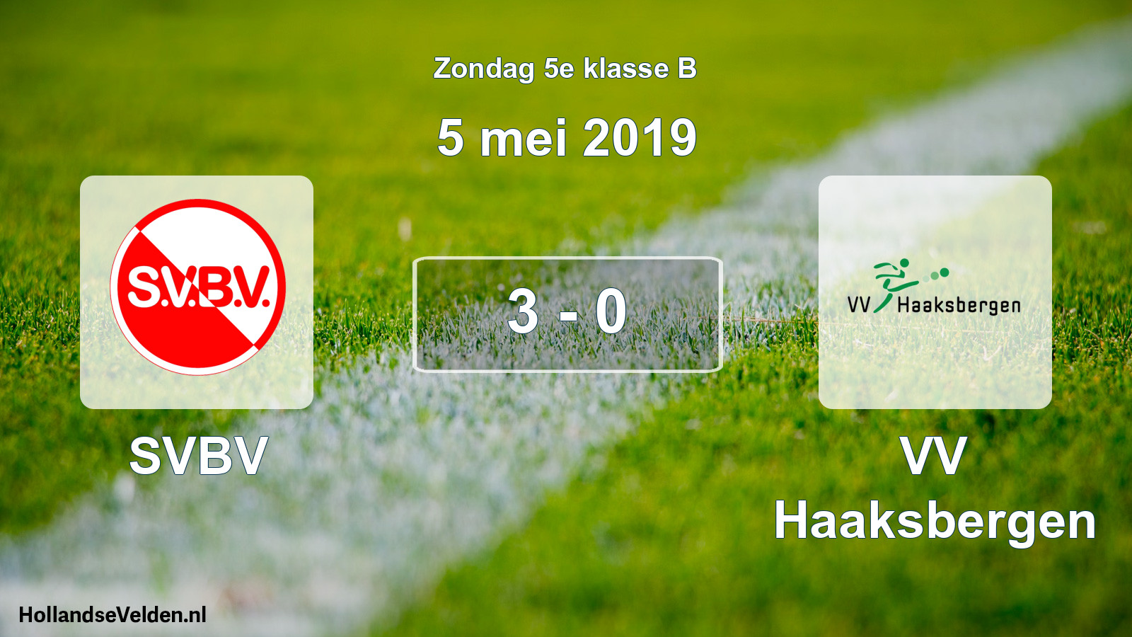Total number of matches played: SVBV - VV Haaksbergen 3 - 0 (5 May 2019)
