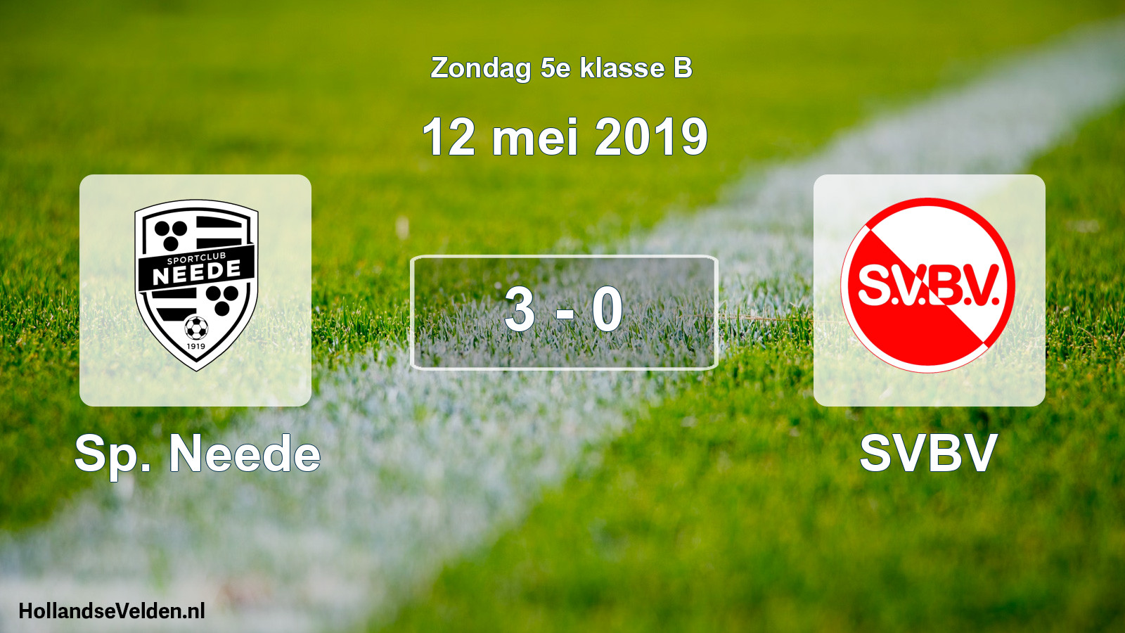 Total number of matches played: Sp. Neede - SVBV 3 - 0 (12 May 2019)
