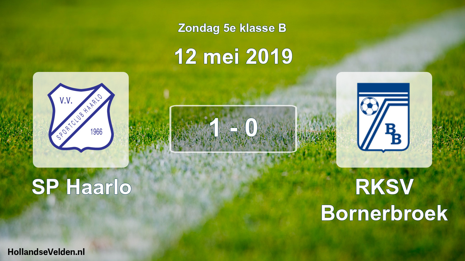 Total number of matches played: SP Haarlo - RKSV Bornerbroek 1 - 0 (12 May 2019)