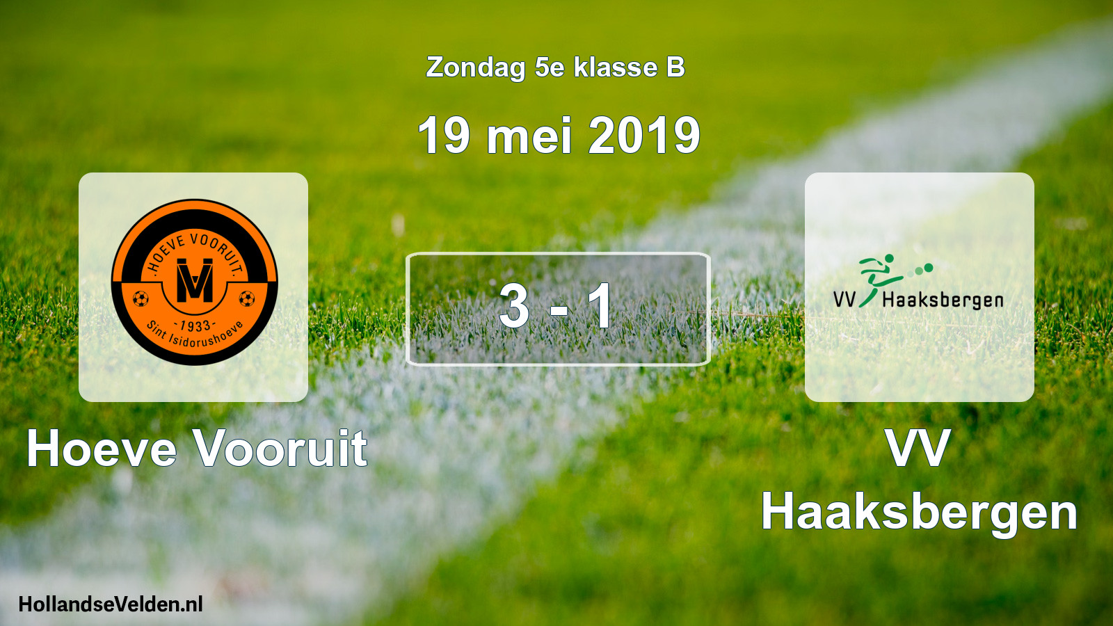 Total number of matches played: Hoeve Vooruit - VV Haaksbergen 3 - 1 (19 May 2019)
