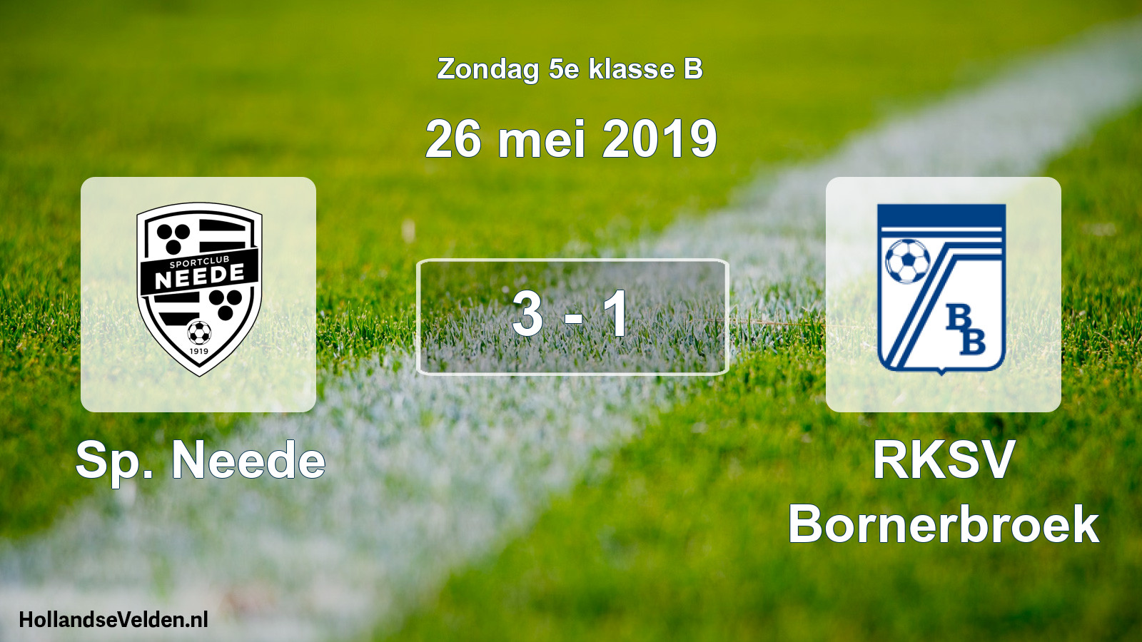 Total number of matches played: Sp. Neede - RKSV Bornerbroek 3 - 1 (26 May 2019)