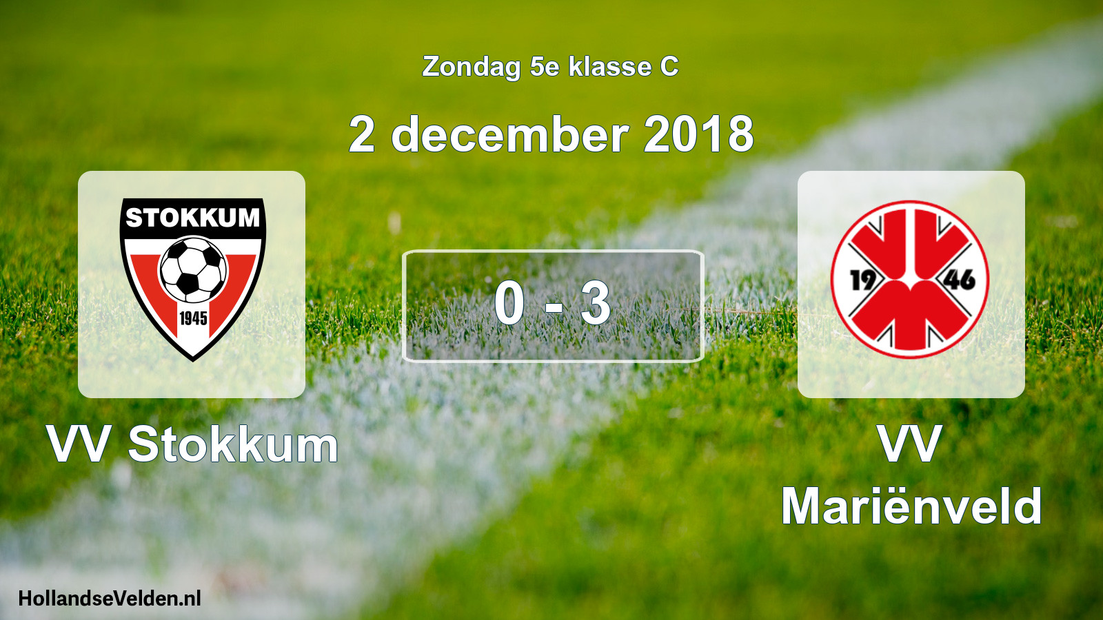Total number of matches played: VV Stokkum - VV Mariënveld 0 - 3 (2 December 2018)