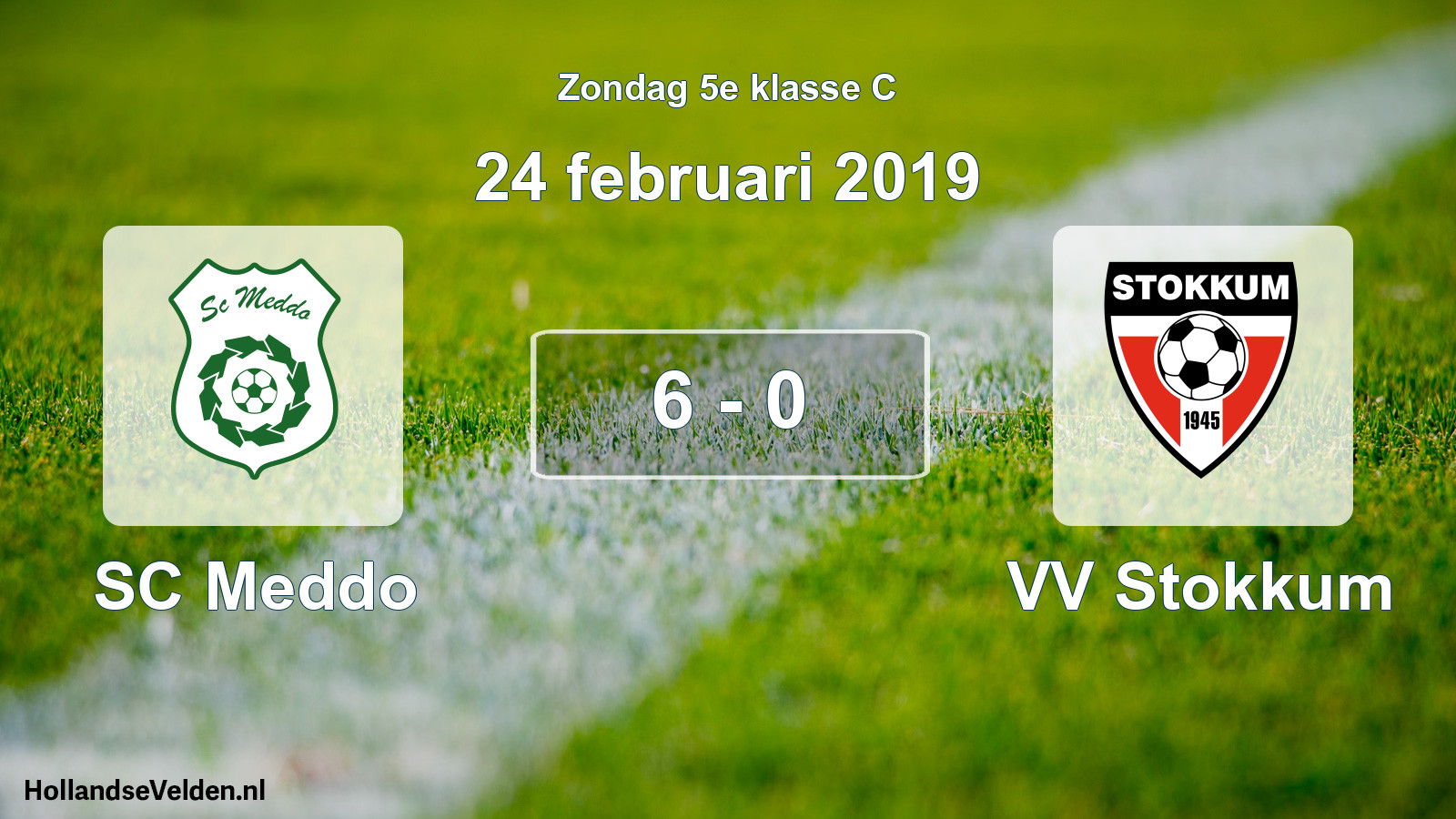 Total number of matches played: SC Meddo - VV Stokkum 6 - 0 (24 February 2019)