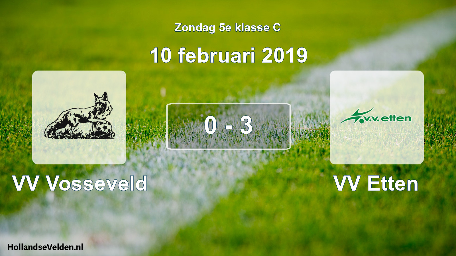 Total number of matches played: VV Vosseveld - VV Etten 0 - 3 (10 February 2019)