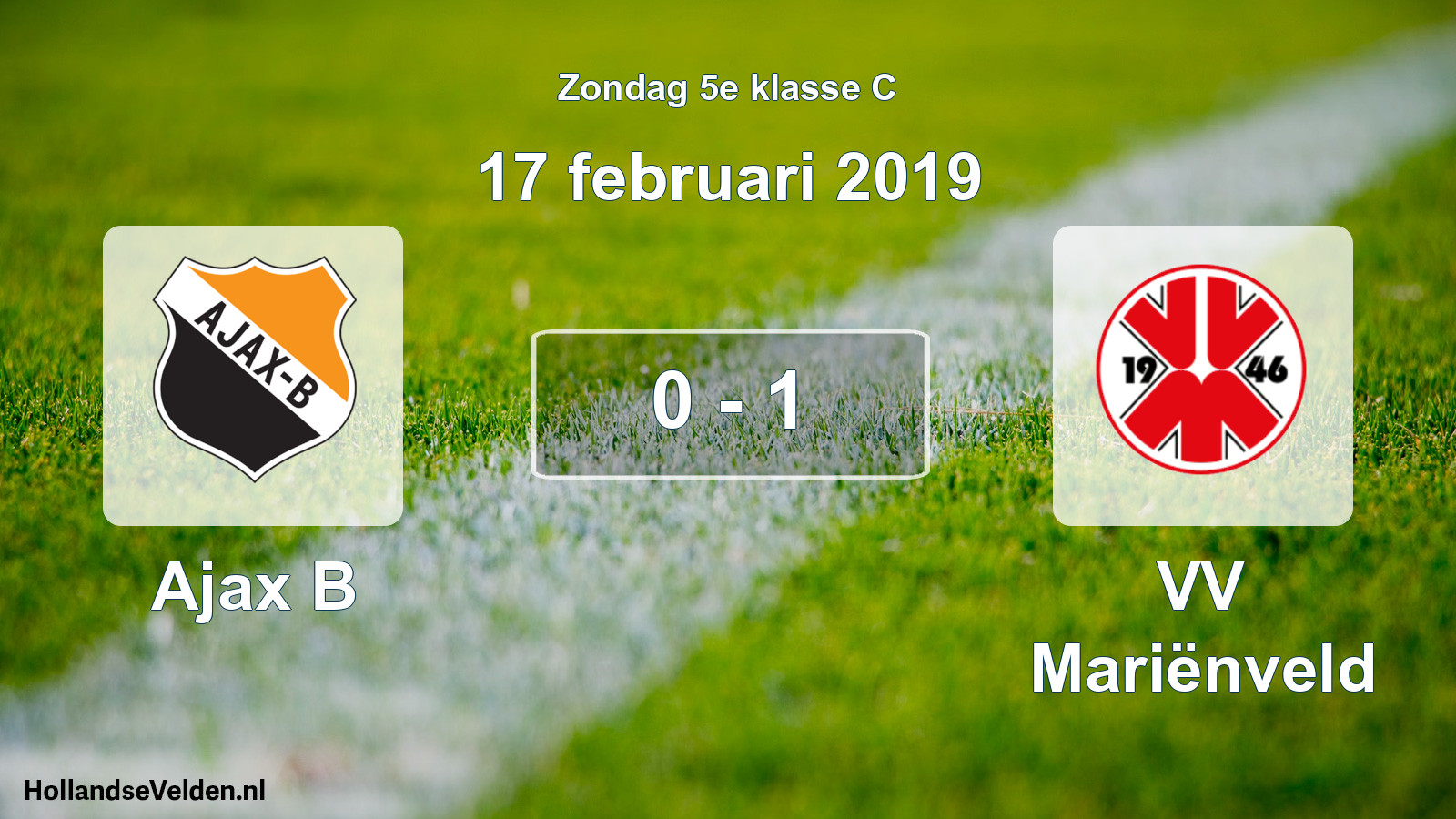 Total number of matches played: Ajax B - VV Mariënveld 0 - 1 (17 February 2019)