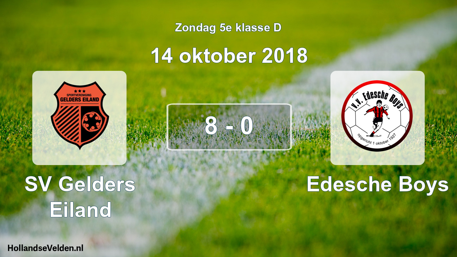 Total number of matches played: SV Gelders Eiland - Edesche Boys 8 - 0 (14 October 2018)