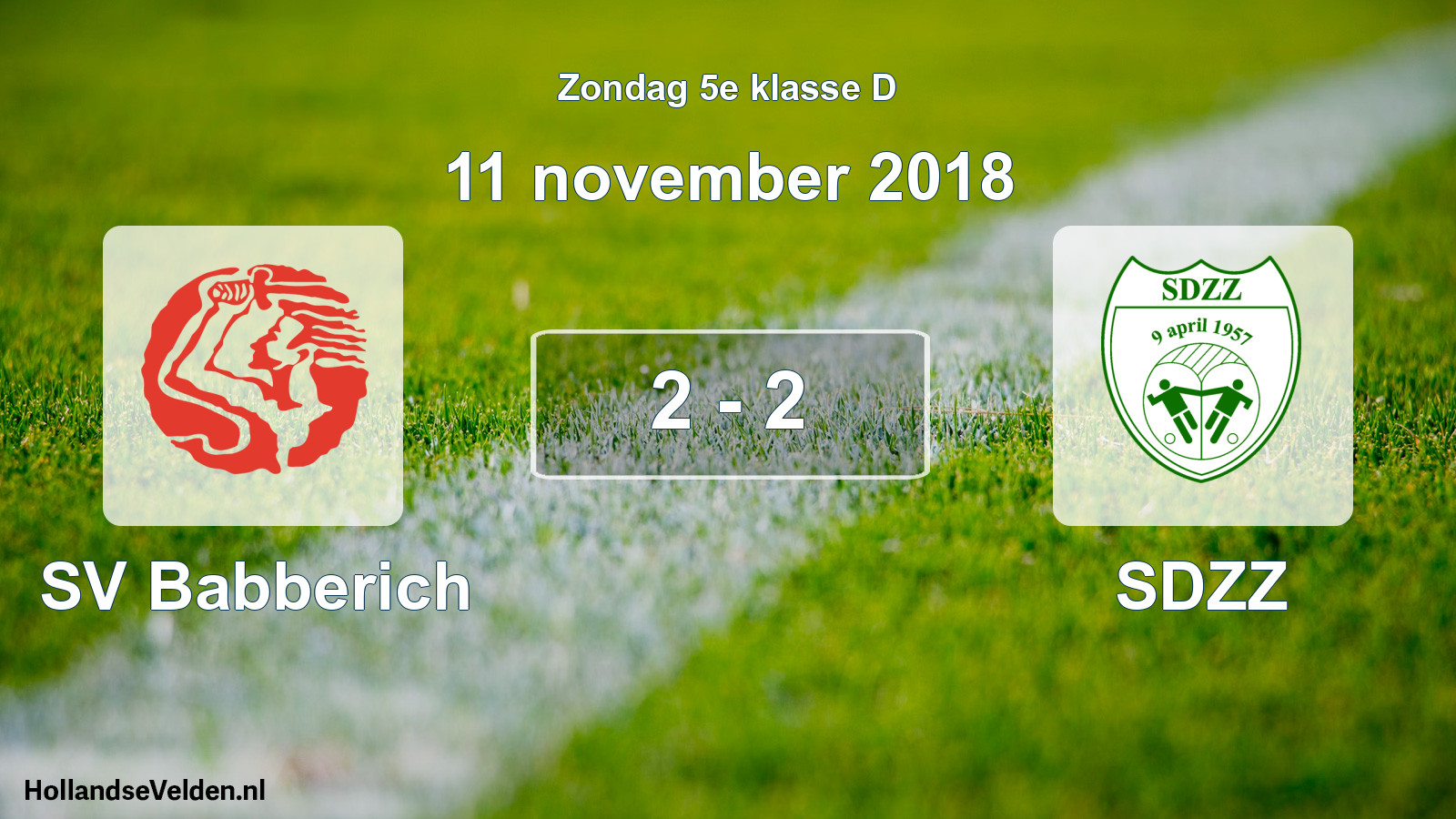Total number of matches played: SV Babberich - SDZZ 2 - 2 (11 November 2018)