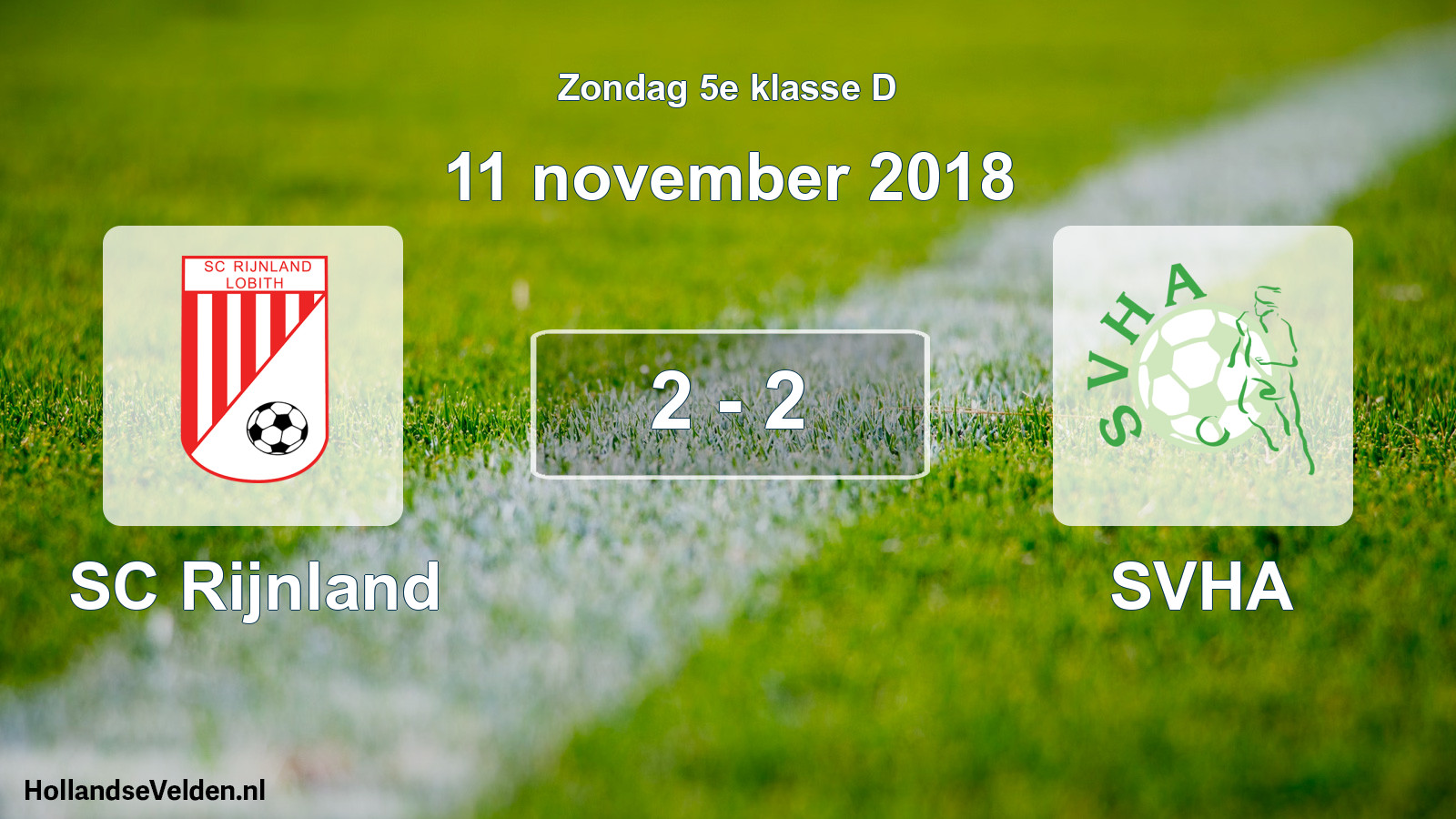 Total number of matches played: SC Rijnland - SVHA 2 - 2 (11 November 2018)