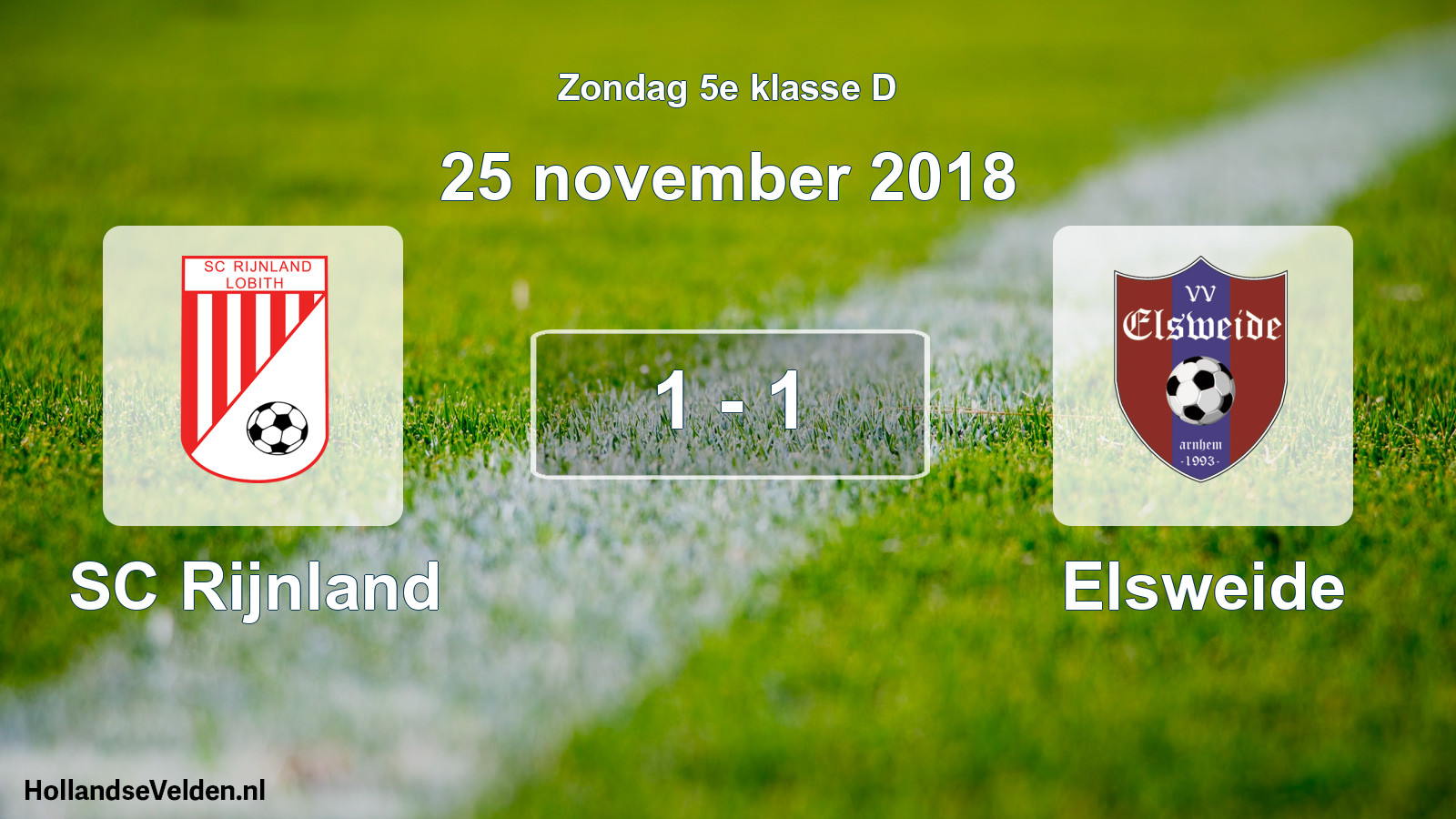 Total number of matches played: SC Rijnland - Elsweide 1 - 1 (25 November 2018)
