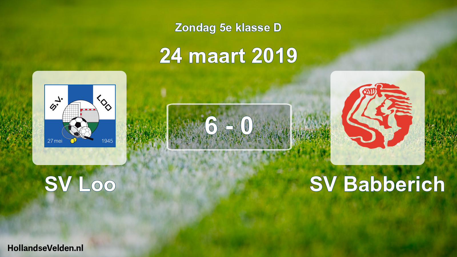 Total number of matches played: SV Loo - SV Babberich 6 - 0 (24 March 2019)