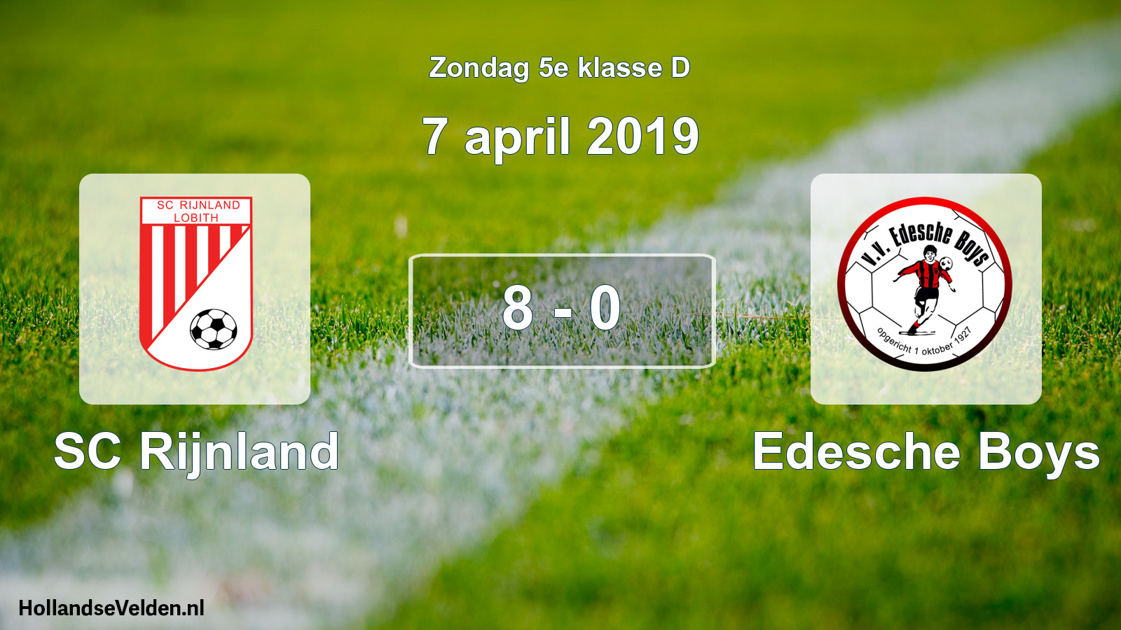 Total number of matches played: SC Rijnland - Edesche Boys 8 - 0 (7 April 2019)