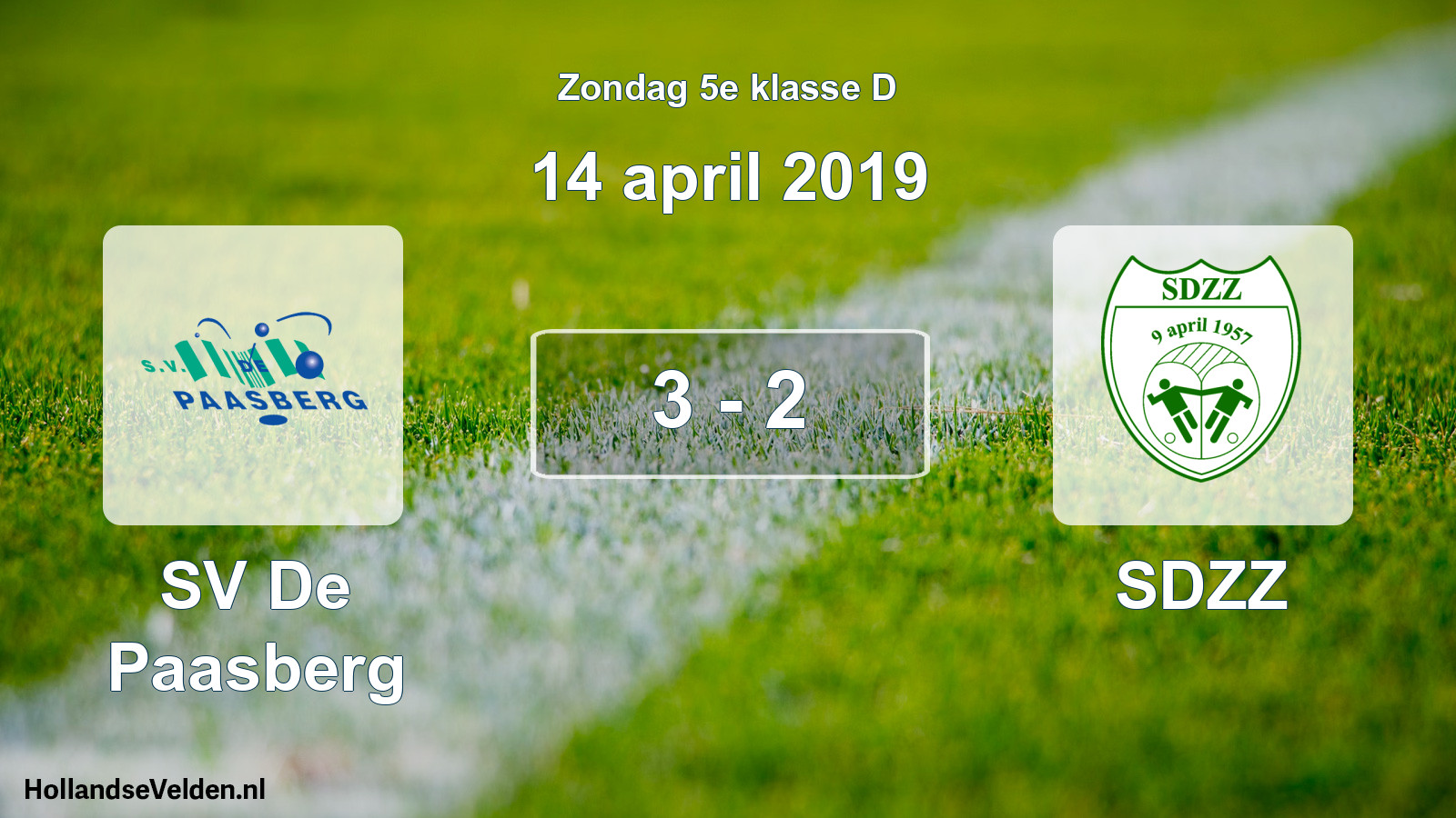 Total number of matches played: SV De Paasberg - SDZZ 3 - 2 (14 April 2019)