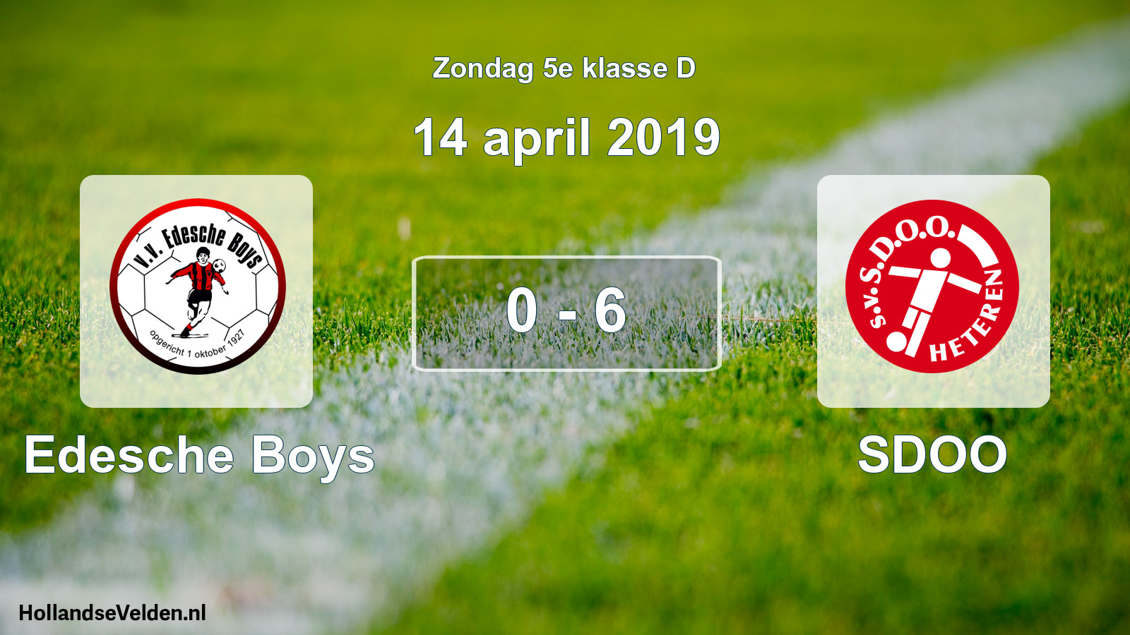 Total number of matches played: Edesche Boys - SDOO 0 - 6 (14 April 2019)