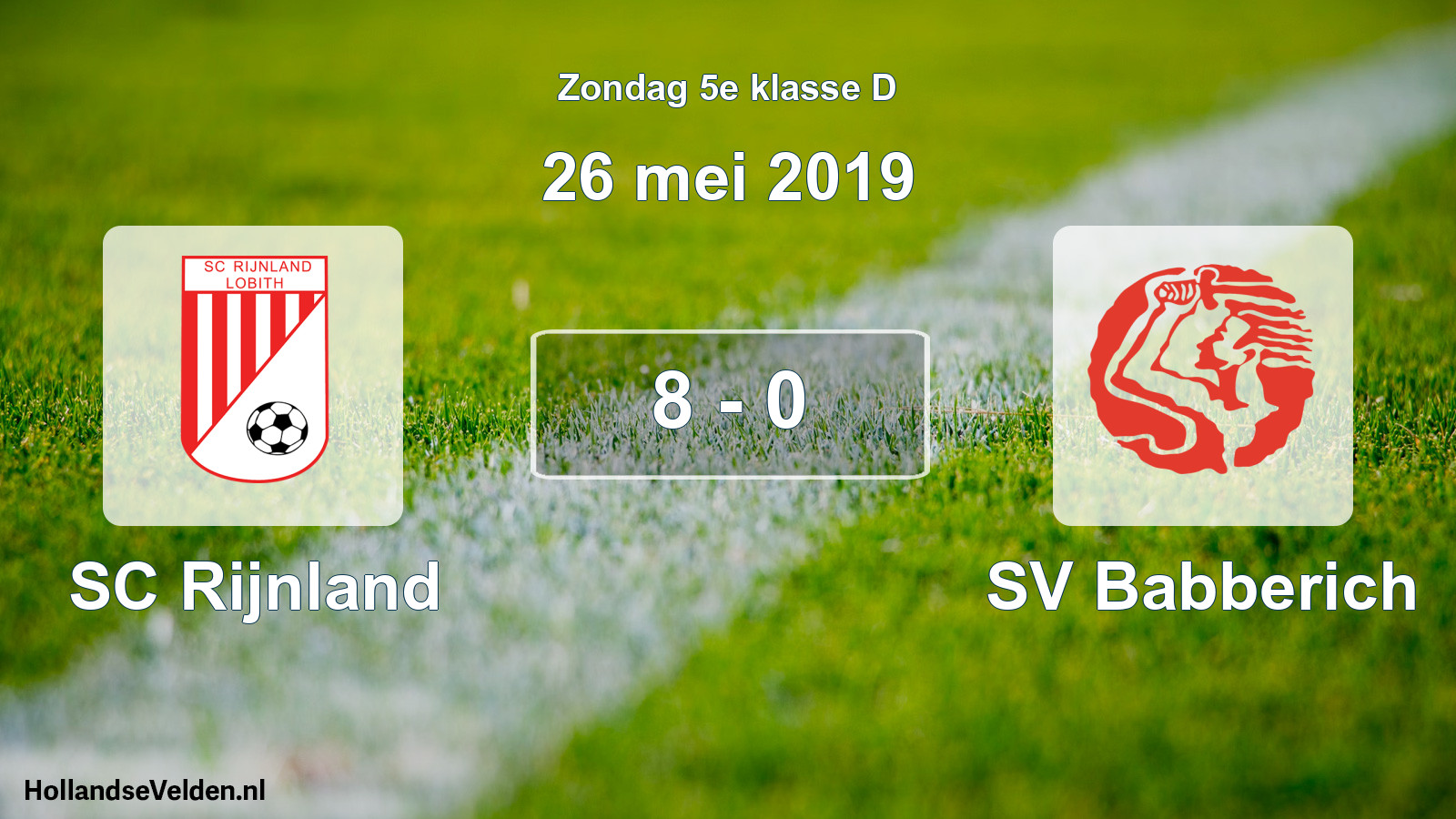 Total number of matches played: SC Rijnland - SV Babberich 8 - 0 (26 May 2019)
