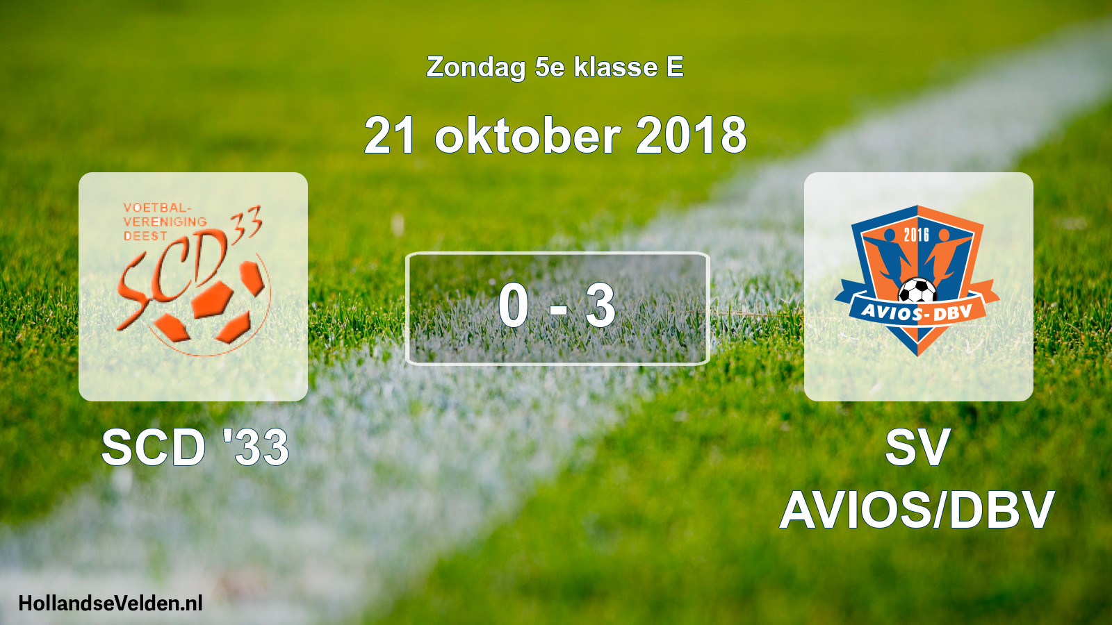 Total number of matches played: SCD '33 - SV AVIOS/DBV 0 - 3 (21 October 2018)