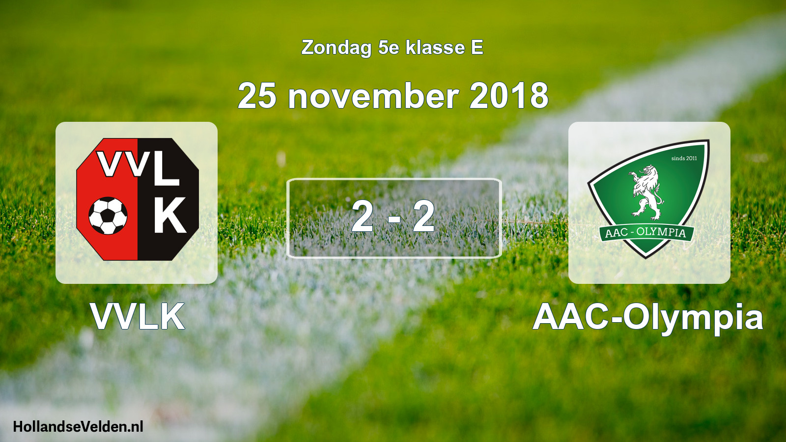 Total number of matches played: VVLK - AAC-Olympia 2 - 2 (25 November 2018)
